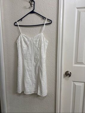 Aeropostale White Strapless Mini Dress with Spaghetti Straps